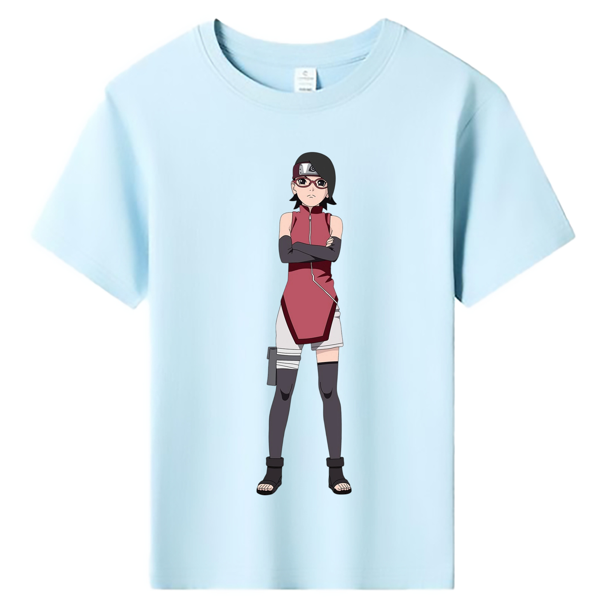 （画像用） NARUTO -ナルト- うちは サラダ Uchiha Sarada 綿100％キッズTシャツ（フロントプリント）